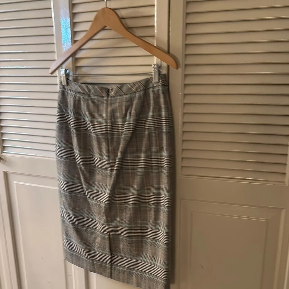 Talbots Women's Plaid Button-Detail Pencil Skirt Lined Size 6P